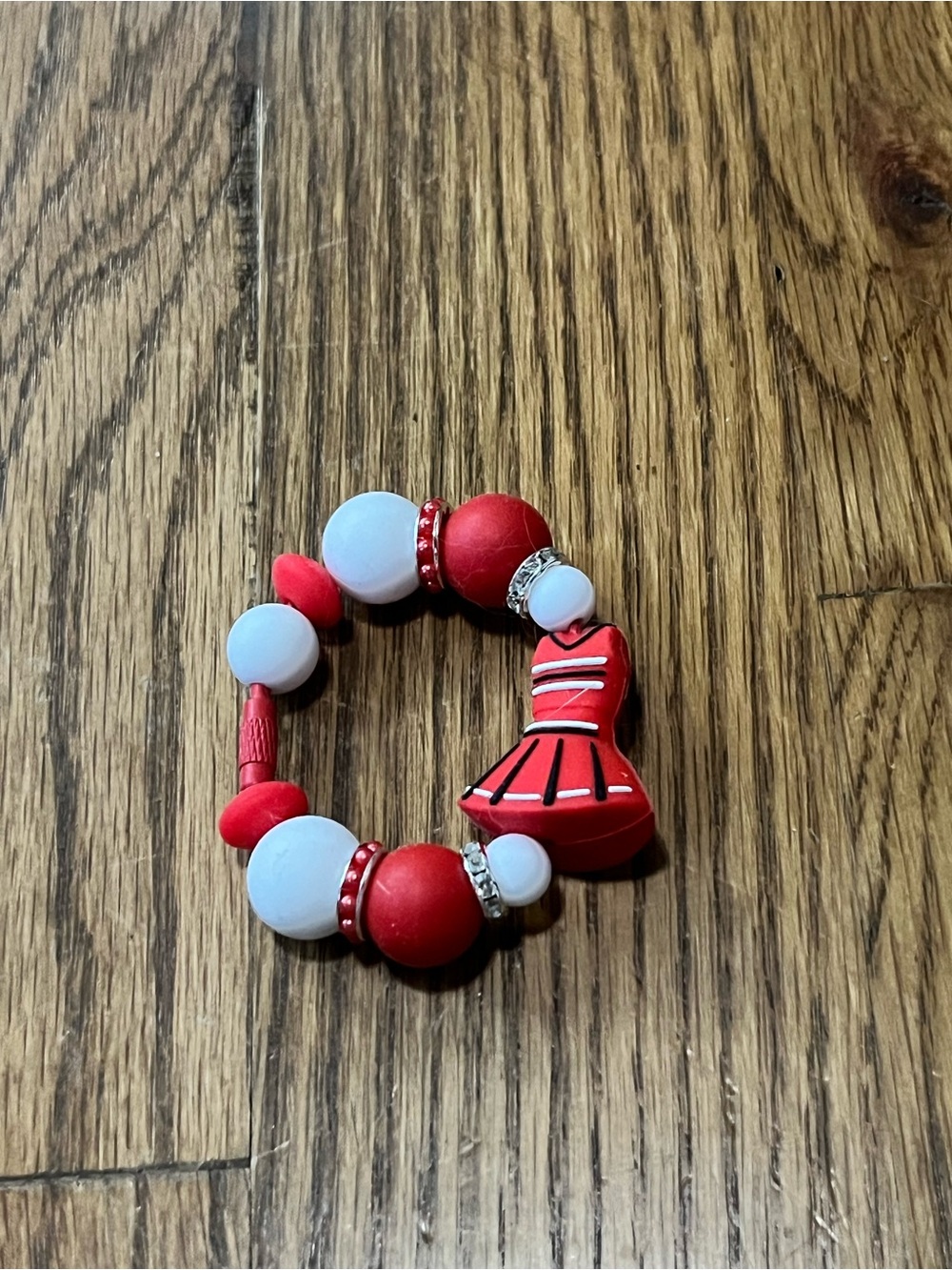 Handmade cheerleader Poms dance Beaded Tumbler cup accessory backpack charm